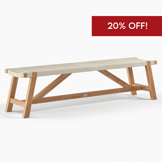 Devon Jackson Outdoor Bench Seat - White - 1800