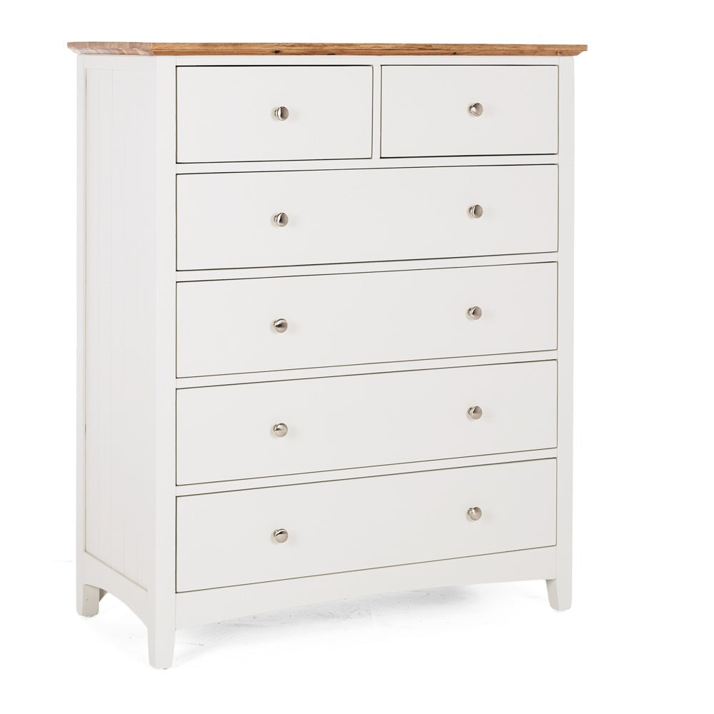 Hudson White Bedroom Drawers - 6 Drawer