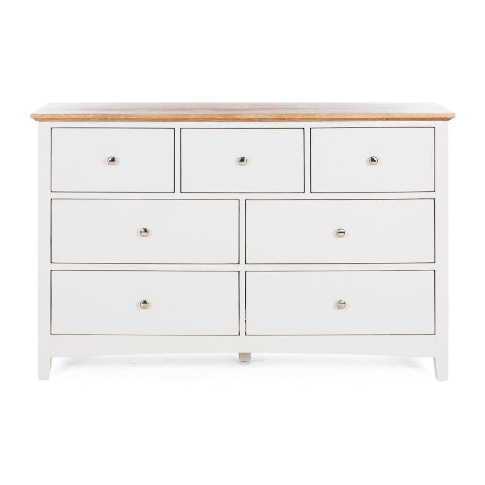 Hudson White Bedroom Drawers - 7 Drawer