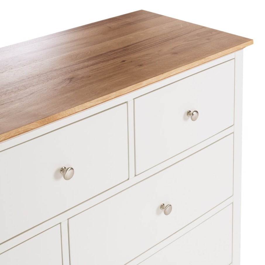 Hudson White Bedroom Drawers - 7 Drawer