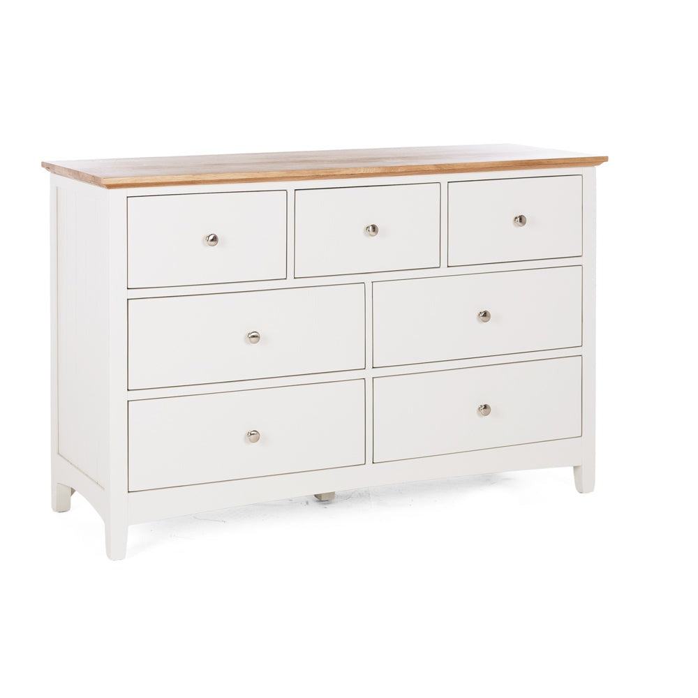 Hudson White Bedroom Drawers - 7 Drawer