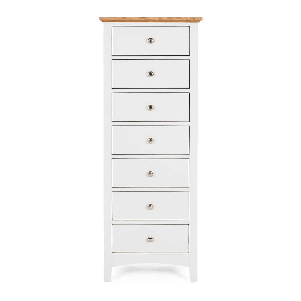 Hudson White Bedroom Drawers - Slim