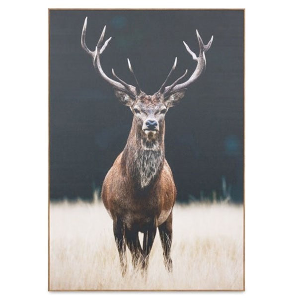 Framed Meadow Deer Canvas