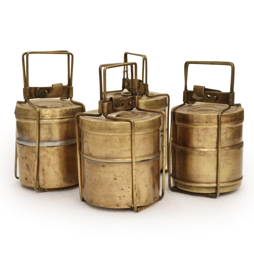 Original Brass Tiffin Box - Double