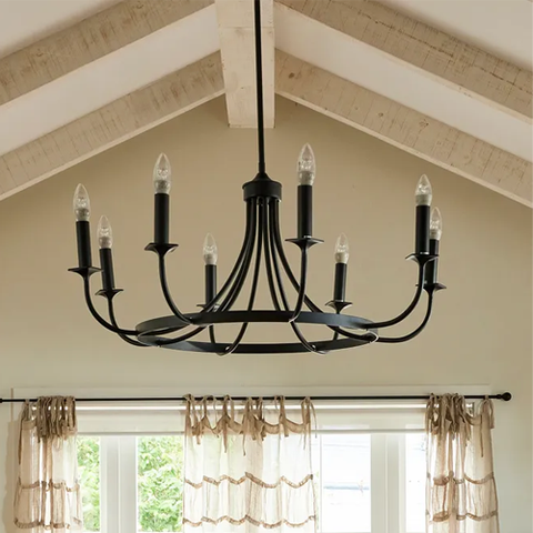 Large Fleurence Chandelier - Two Tone Taupe with Glass Crystals