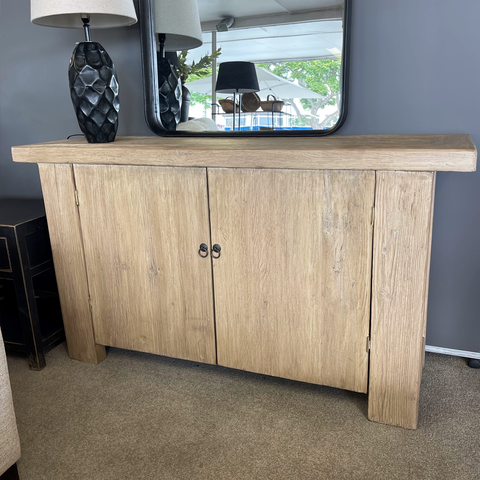 Lattice Elm & Mirror Cabinet