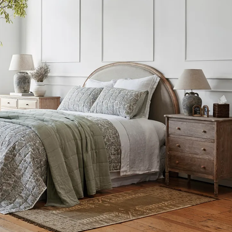 Sanderson Headboard in Vintage Grey Velvet - Queen