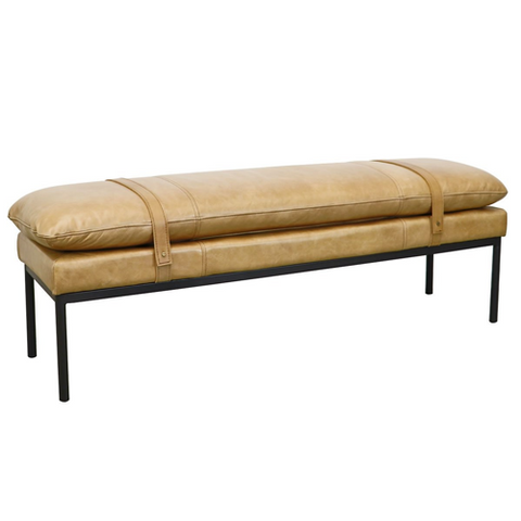 Pedro Goatskin Bed End Bench - Black and White - 130cm