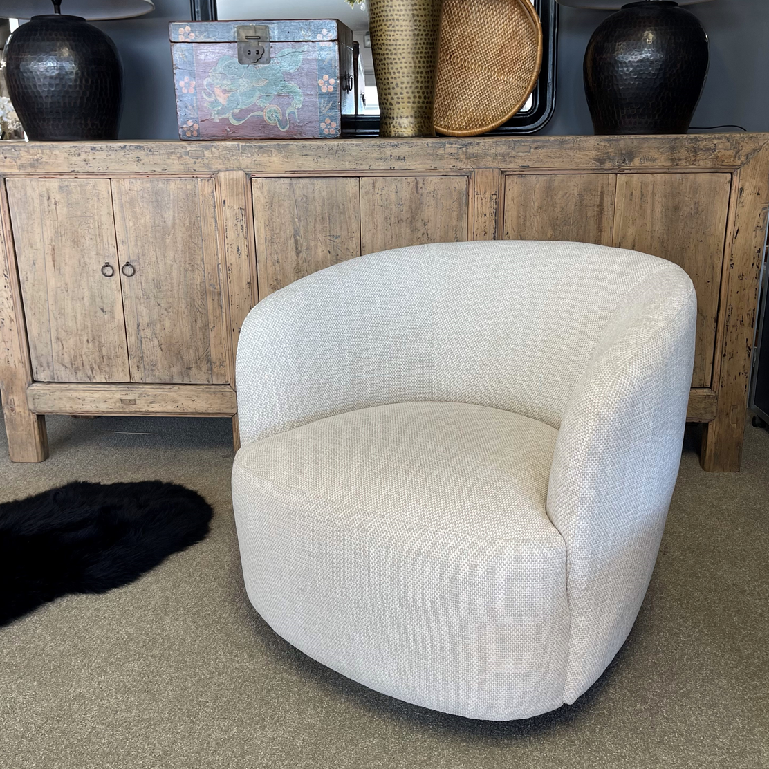 Bowie Swivel Chair - Natural