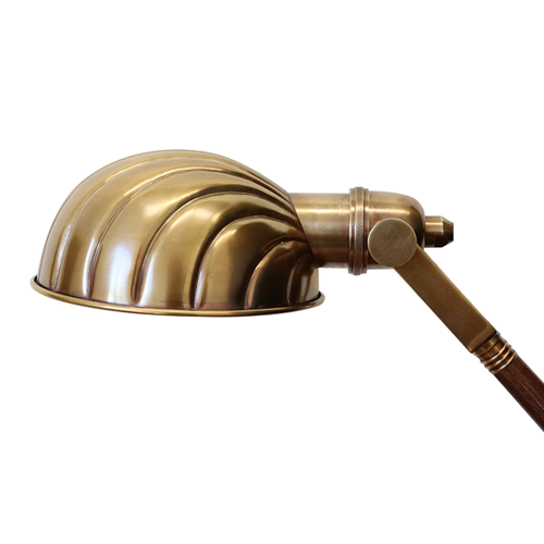 Adjustable Clam Lamp - Brass + Wood