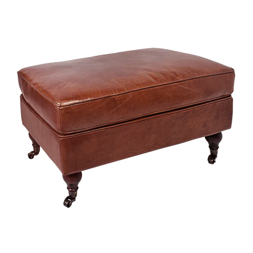 Cambridge Leather Ottoman Footstool