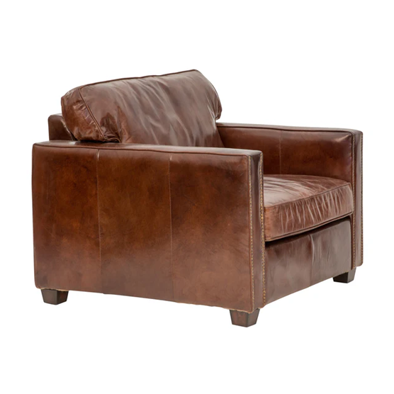 Camden Leather Armchair - Aged Brown