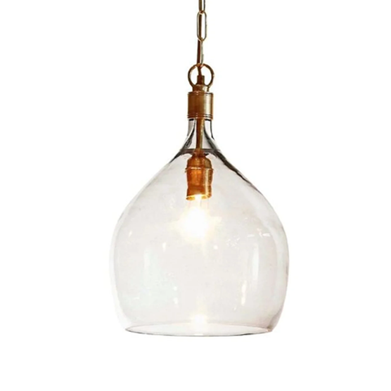 Capri Antique Brass & Glass Hanging Lamp