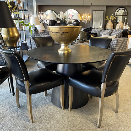 Carter Round Dining Table - 120cm - Black