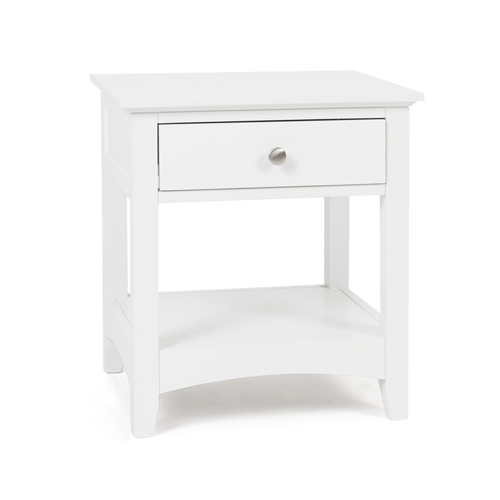 Casey White Bedside Table - 1 Drawer – Greenslades Furniture