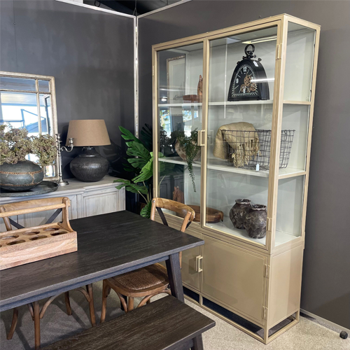 Cole Display Cabinet - Double - Biscuit