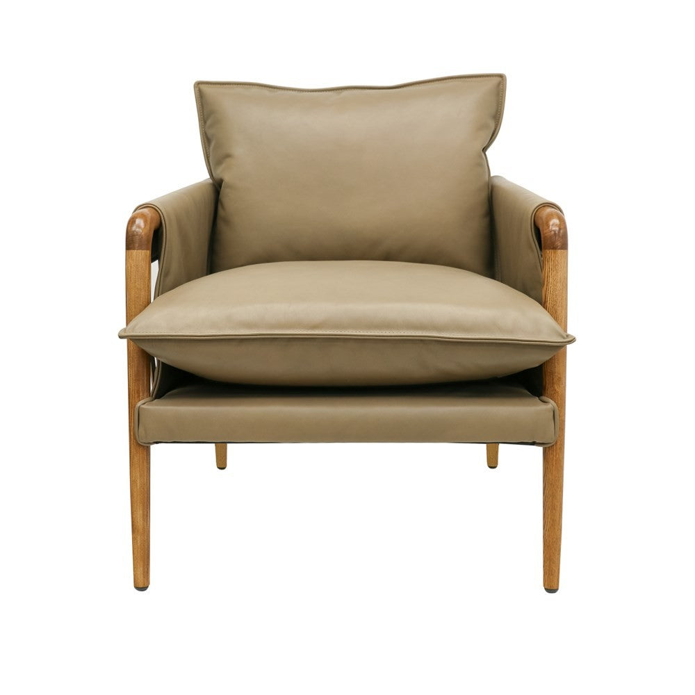 Conan Leather Armchair - Beige