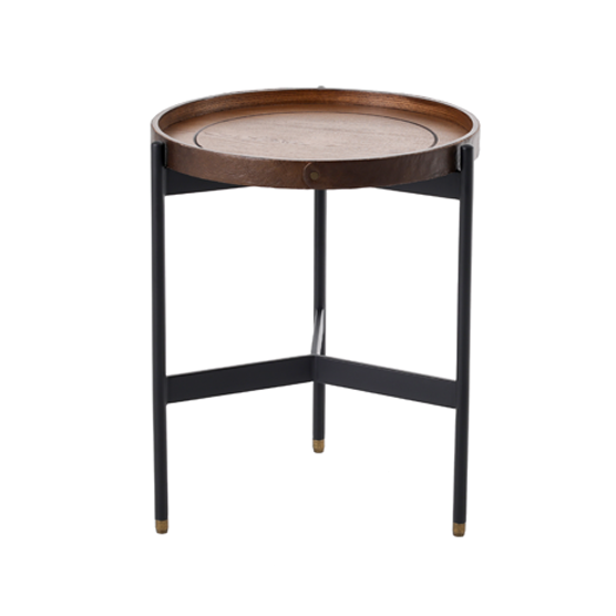 Corelli Round Side Table - Walnut