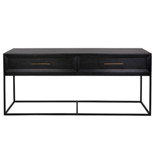 Dallas Black Console Table - 2 Drawer