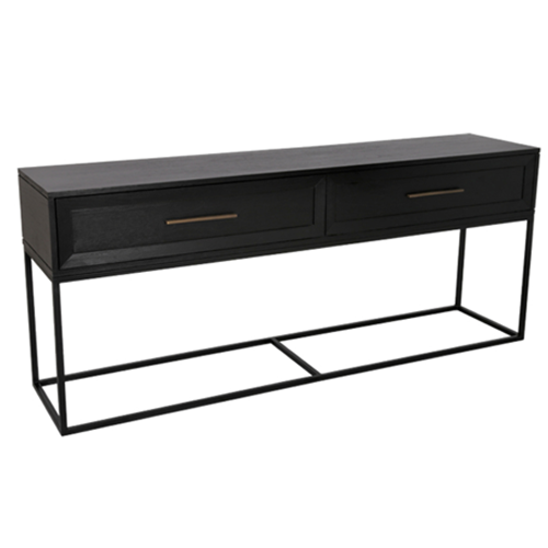 Dallas Black Console Table - 2 Drawer