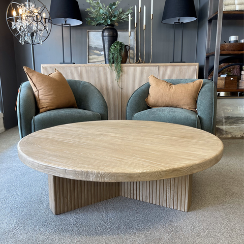 Marrakesh Round Coffee Table - Antique Brass