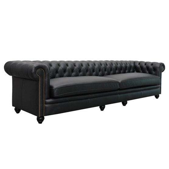 Giorgio 4 Seater X-Large Chesterfield Sofa - Aged Black