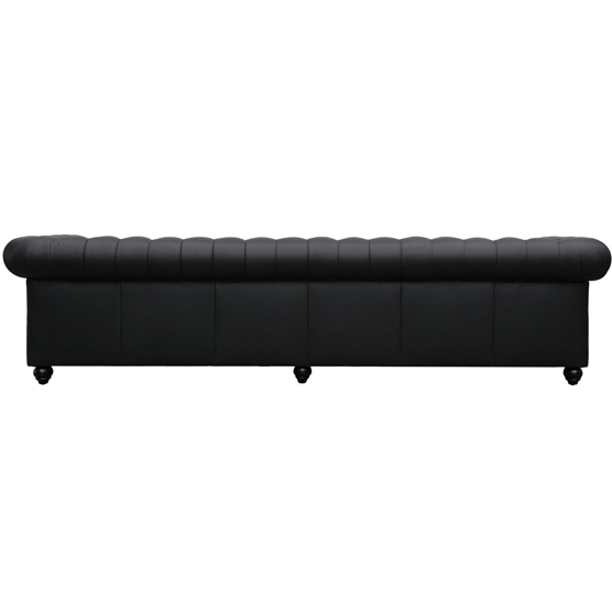 Giorgio X-Large 4 Seater Chesterfield Sofa - Aged Black