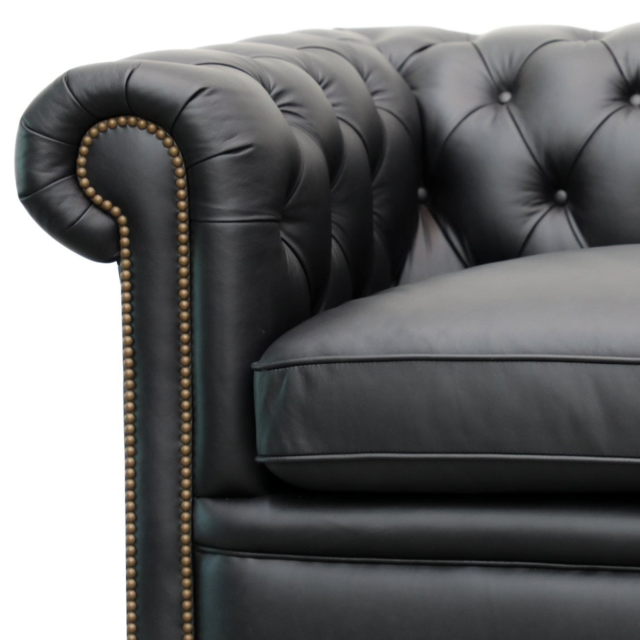 Giorgio X-Large 4 Seater Chesterfield Sofa - Aged Black