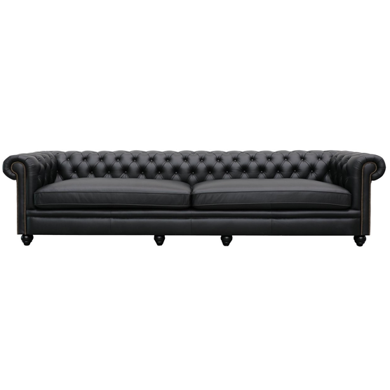 Giorgio 4 Seater X-Large Chesterfield Sofa - Aged Black