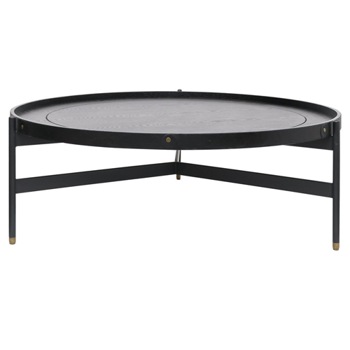 Harwood Round Coffee Table - Large - Black