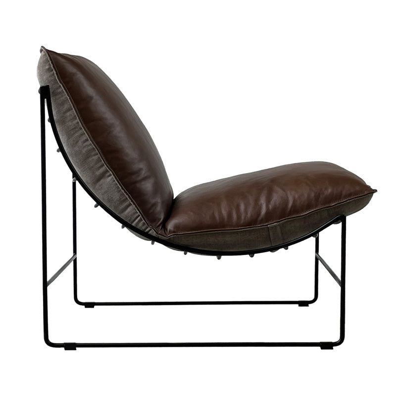 Hendrix Leather Armless Chair - Dark Brown