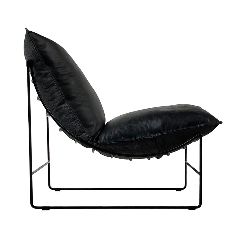 Hendrix Leather Armless Chair - Graphite