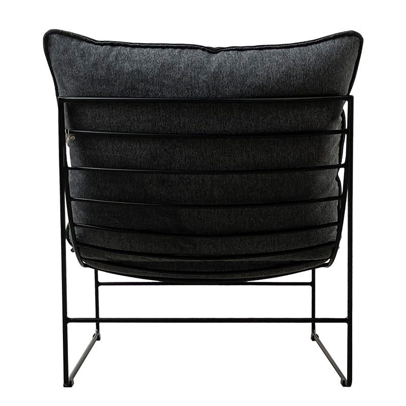 Hendrix Leather Armless Chair - Graphite