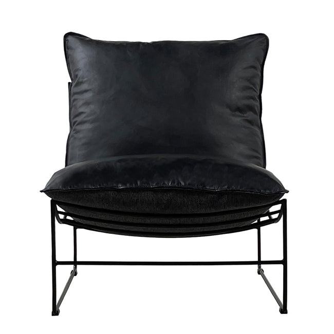 Hendrix Leather Armless Chair - Graphite