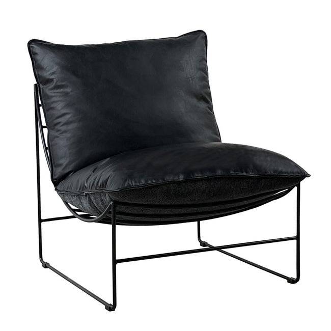 Hendrix Leather Armless Chair - Graphite