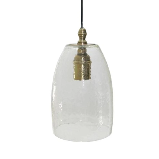 Jamacia Antique Brass & Glass Hanging Lamp