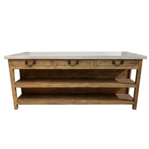 Lars Marble Kitchen Island - Natural - Large