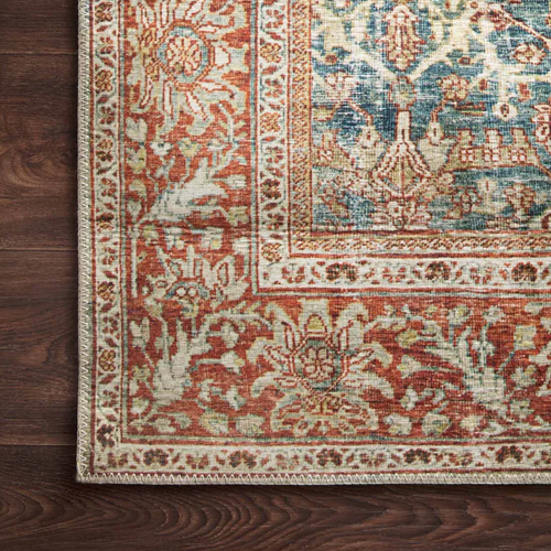 Loloi Layla Floor Rug - Ocean/Rust - 1.07 X 1.68M