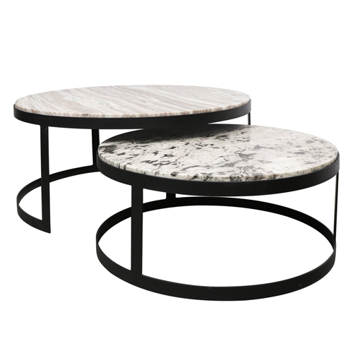 Malta Marble Nesting Coffee Tables - Set of 2