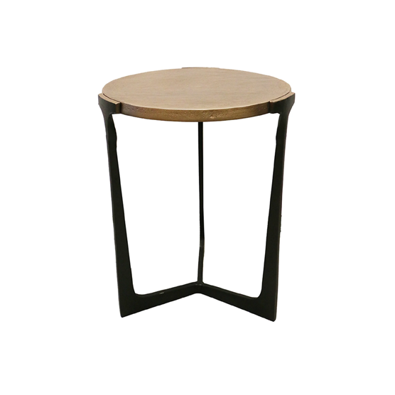 Marrakesh Round Side Table - Antique Brass