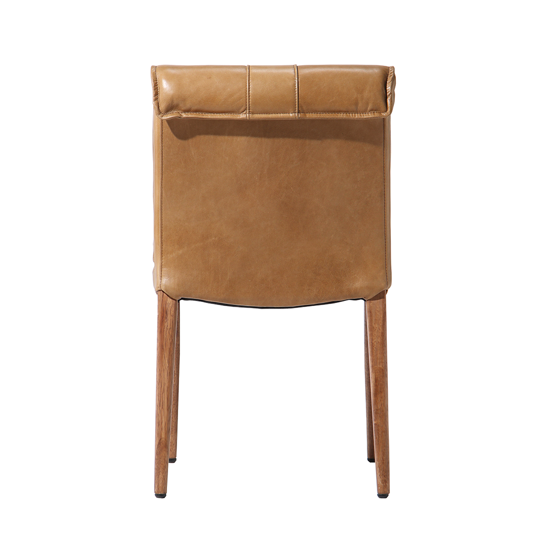 Maxson Tan Leather Dining Chair - Wooden Legs