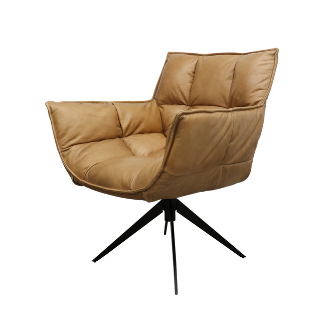 Michigan Swivel Chair - Tan Leather