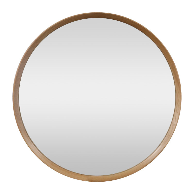 Odette Round Mirror - Oak Frame -  100cm