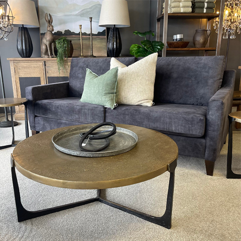 Harwood Round Black Coffee Tables - Nest of 2