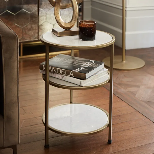 Prada 3 Tier Marble Side Table