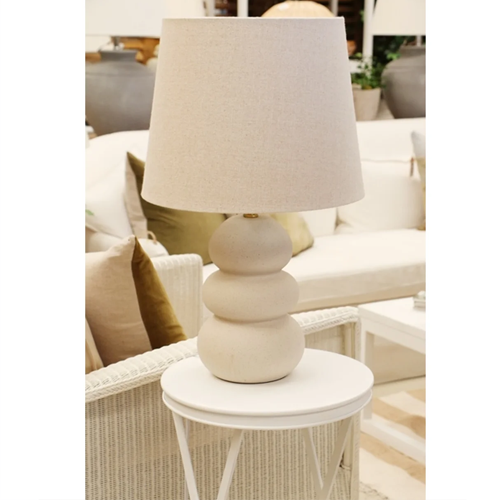 Salted Riverstone Lamp + Shade