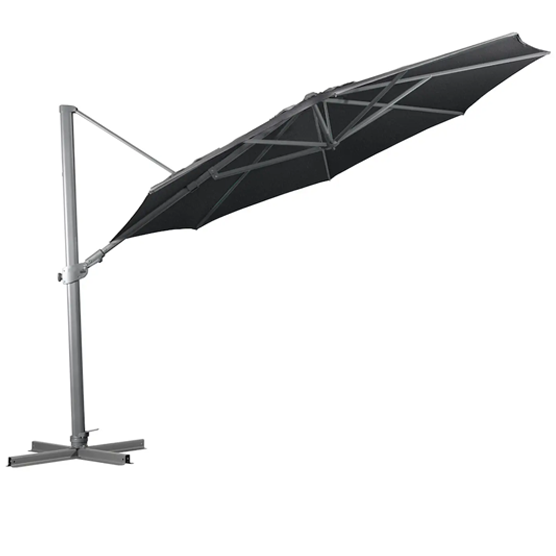 Shelta Regis Cantilever Umbrella - O'bravia™ Fabric - 3.5m Octagonal - Black