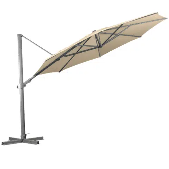 Shelta Regis Cantilever Umbrella - O'bravia™ Fabric - 3.5m Octagonal - Taupe