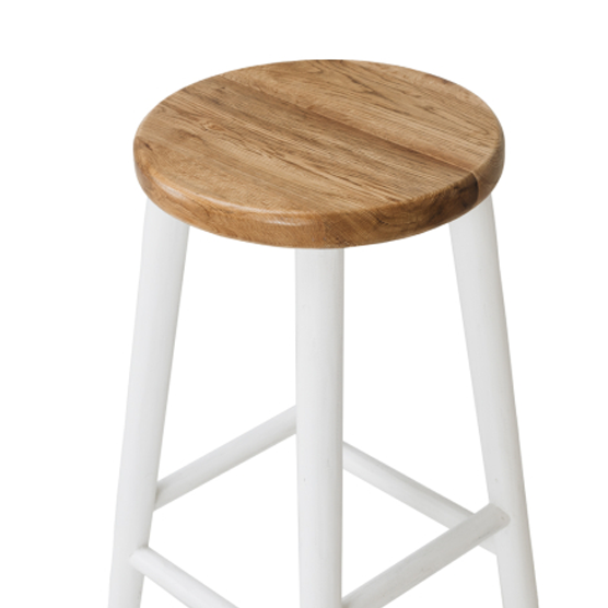 Reid Oak Barstool - White