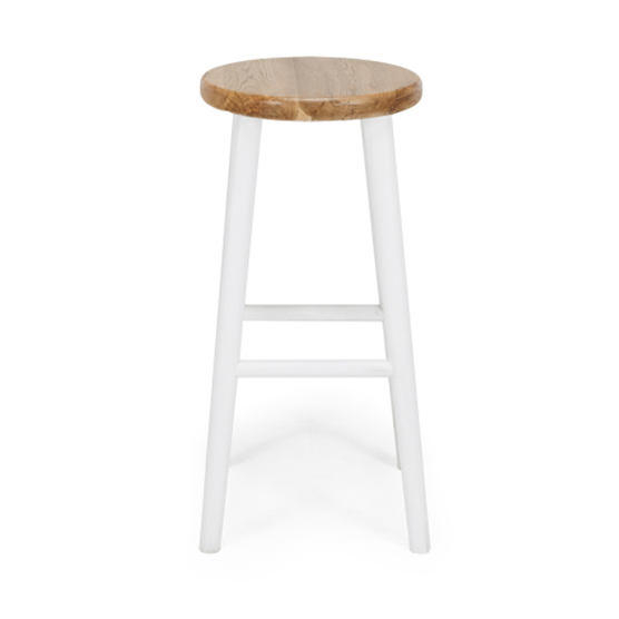 Reid Oak Barstool - White